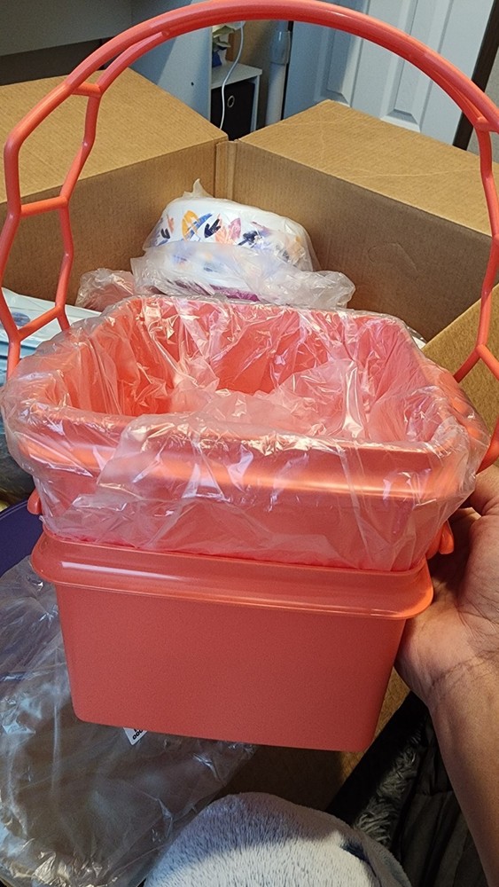 NEW Tupperware Square Away Orange Container W/ Handle