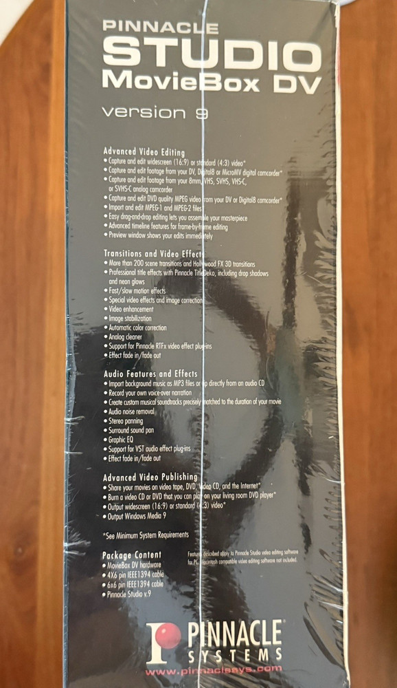 Pinnacle Studio MovieBox DV Version 9 SEALED