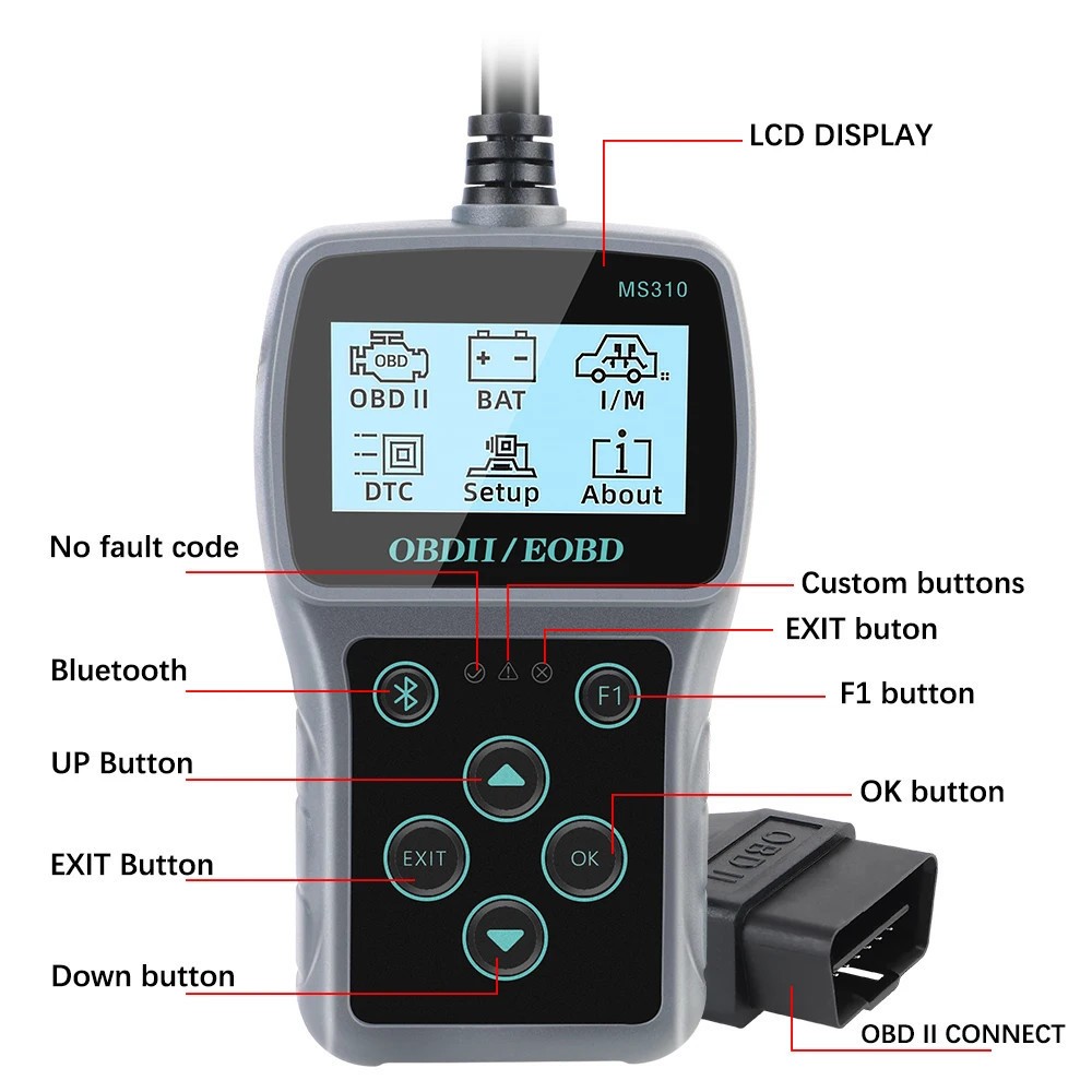 US MS310 Clear/Erase Codes Multi-language Vehicle OBD2 Code Reader Car Scan Tool