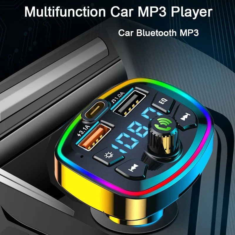 Car Bluetooth 5.0 FM Transmitter Wireless Adapter Mic Audio Receiver Auto MP3