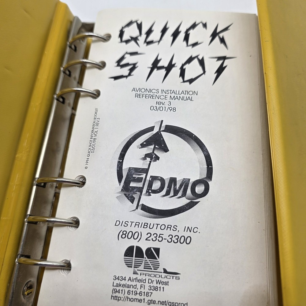 Edmo Distributors "QuickShot"Avionics Installation Ref Manual Rev 3