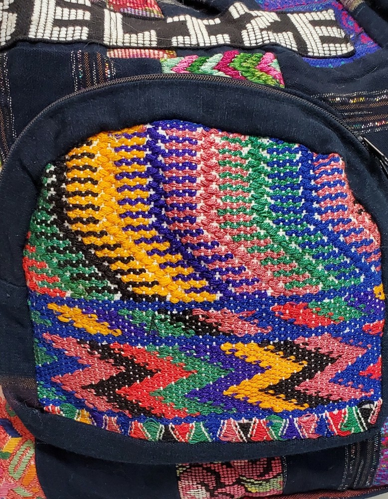 Embroidered Backpack Belize Multi-Colored Stitched Hand Crafted