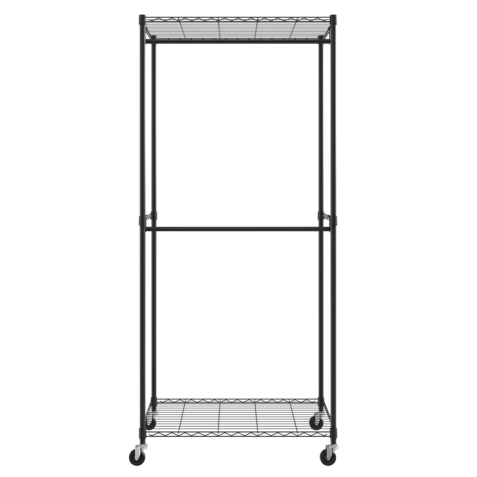 VEVOR Clothes Rack Heavy Duty Clothing Garment Rack Double Hanging Rods 300 lbs