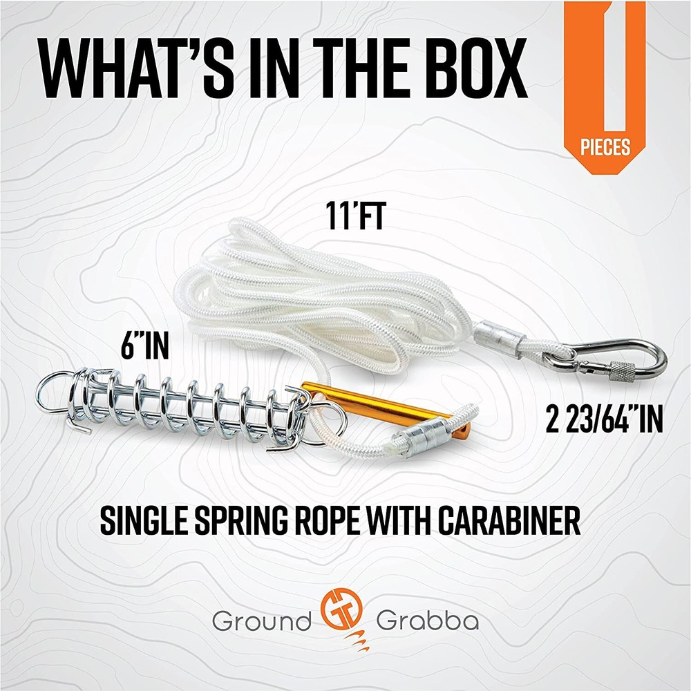 GroundGrabba Single Spring Rope with Carabiner