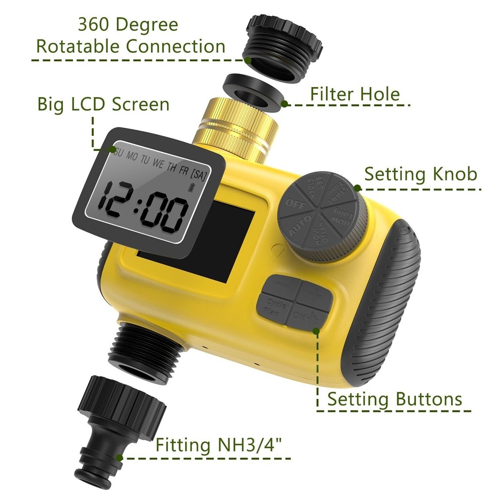 Sprinkler Timer, Water Timer, Programmable Hose Brass Faucet Timer for Garden