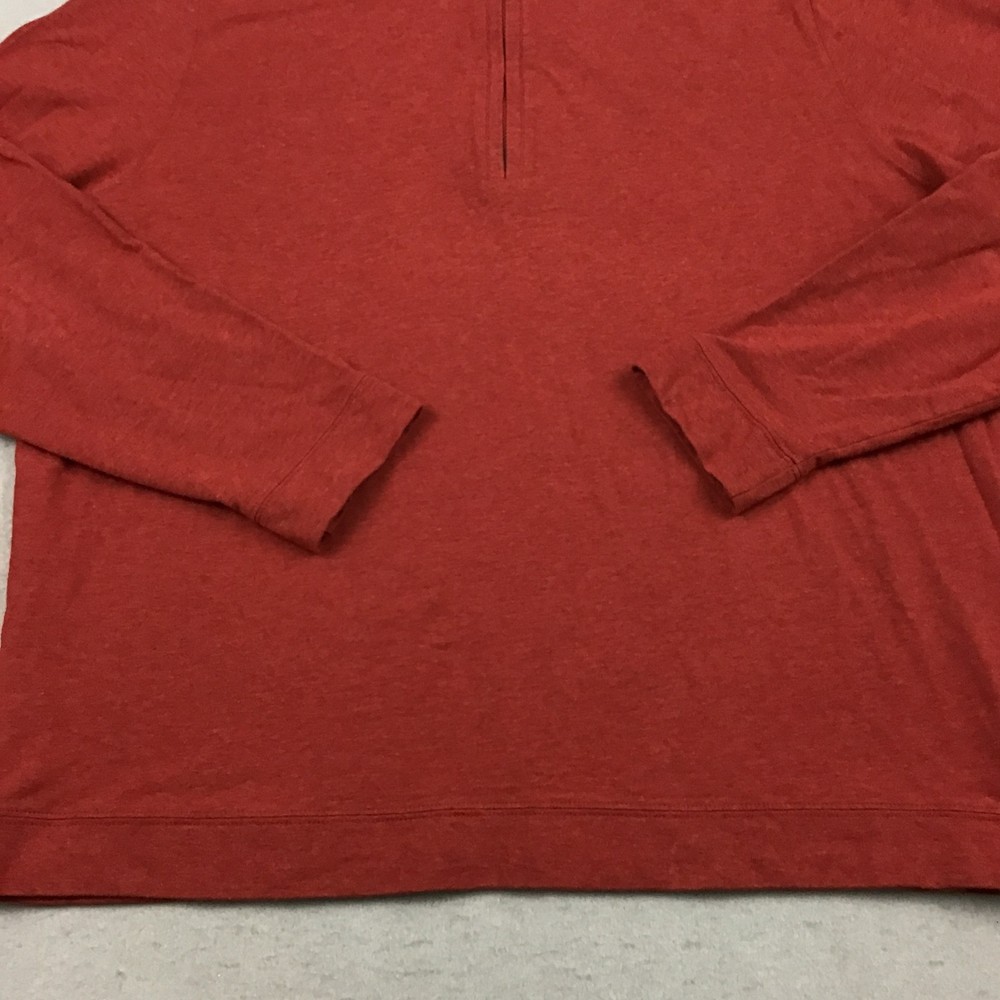 J. McLaughlin Sweater Men Extra Large Red Performance 1/4 Zip Pullover Pima XL
