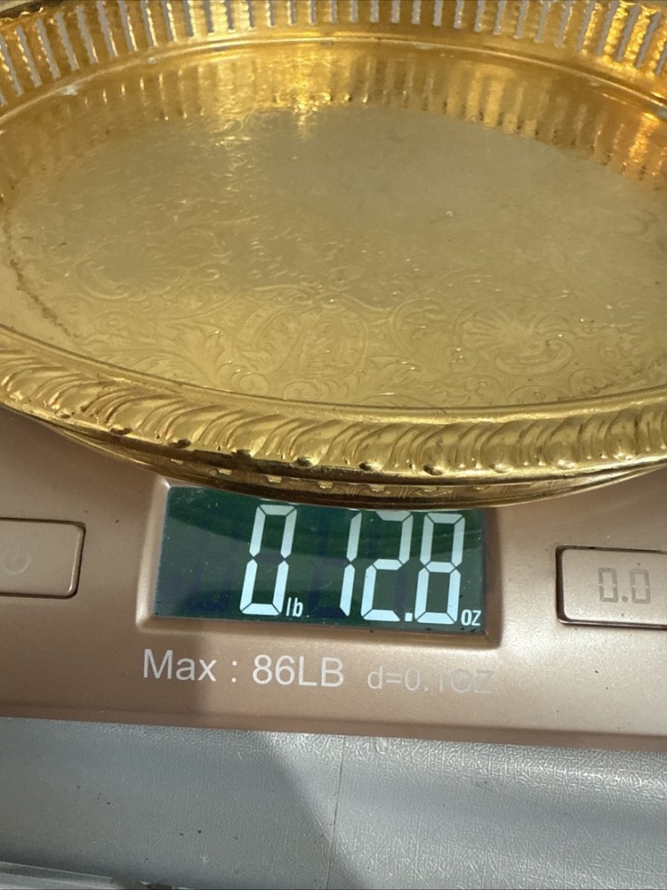 24k Electro Gold Plated Serving Dish