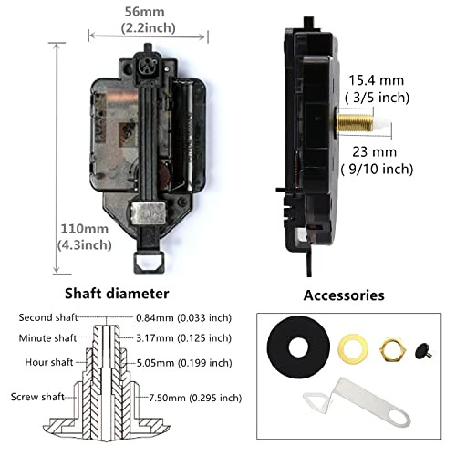 Youngtown 12888 Pendulum Type Movement Step Clock Accessory Quartz DIY