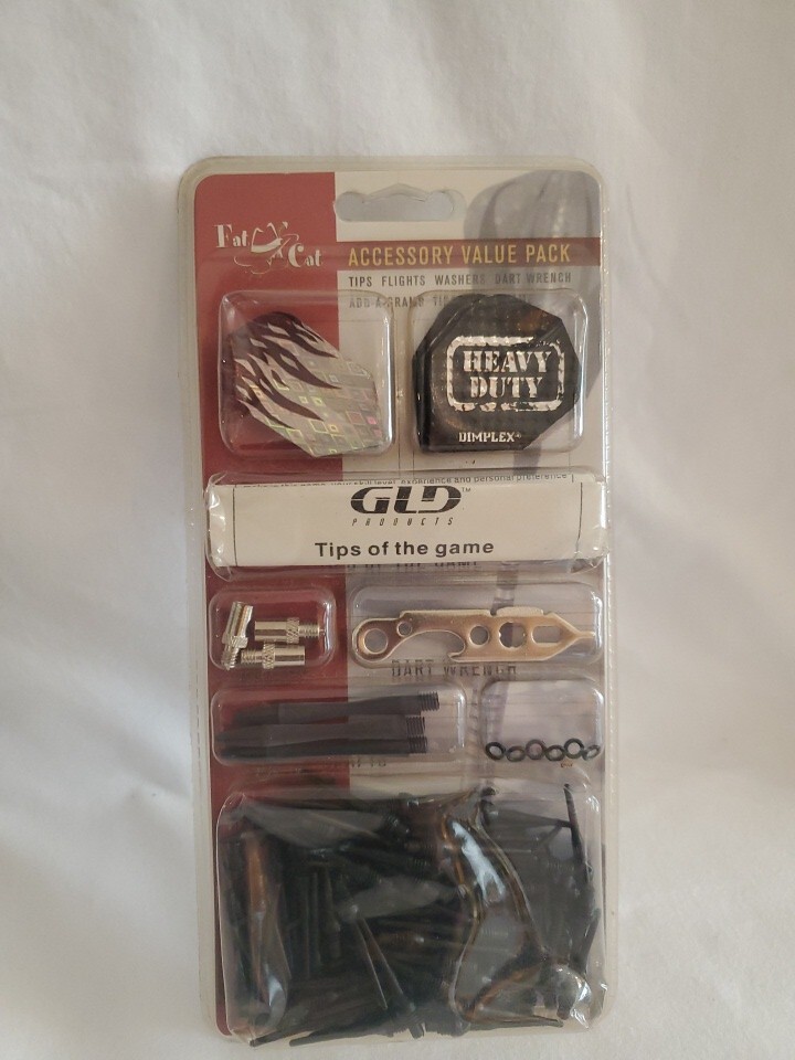 Fat Cat Soft Tip Dart Accessory Value Pack Tips Flights Washers Sealed Pkg Issue