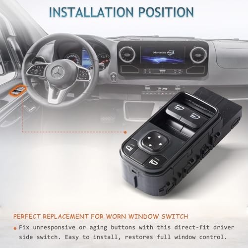 Window Control Switch Compatible for 2018-2021 Mercedes Benz w/o Folding