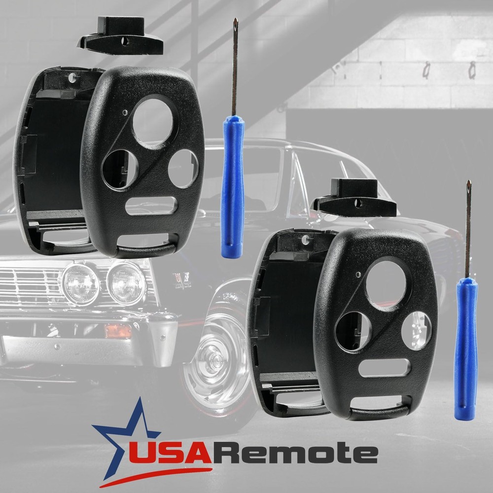 Cutting NOT Required - 2 Key Fob Keyless Entry Remote Shell 2-Pack, 4-Btn x 2