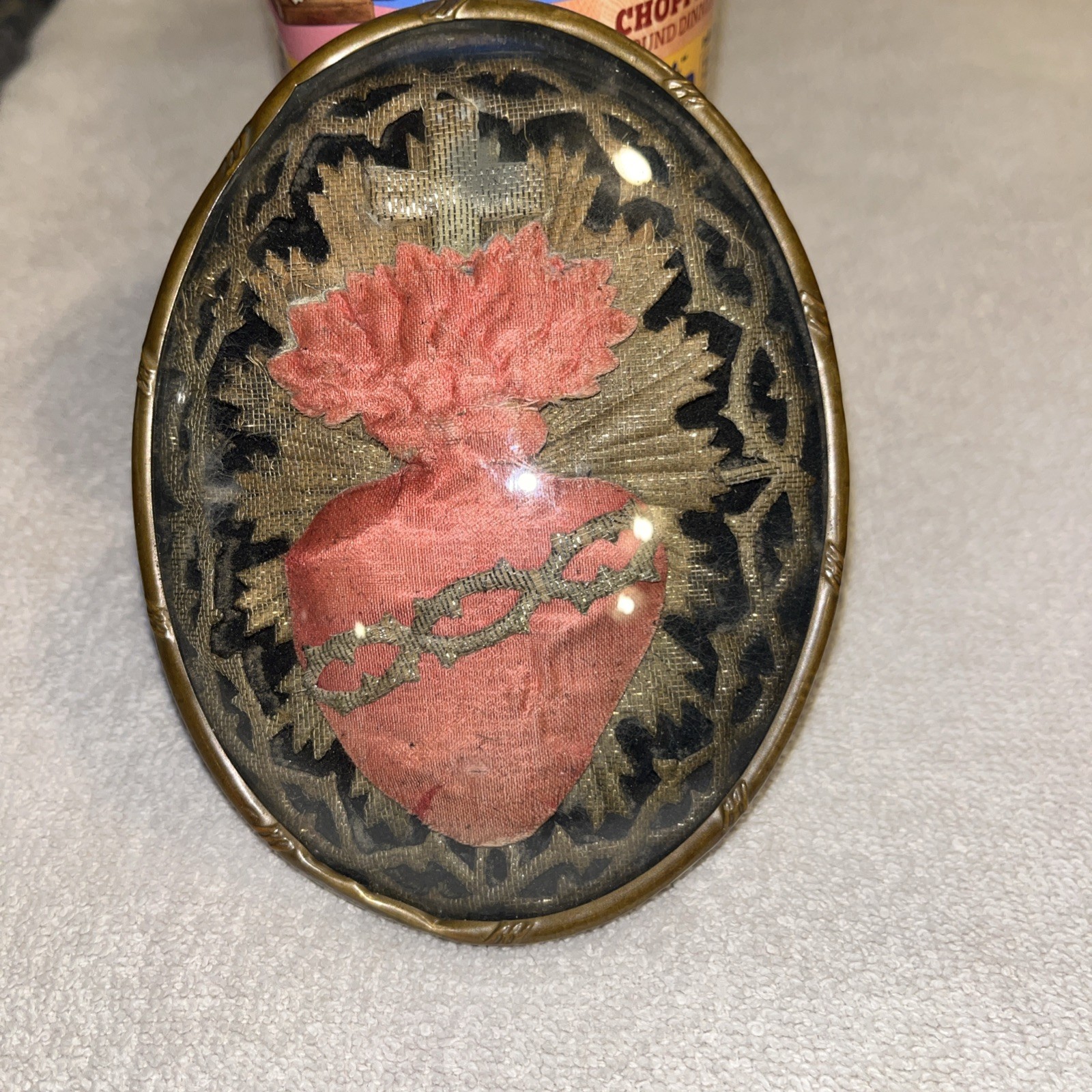 VINTAGE FRENCH SACRED HEART EX-VOTI CIRCA 19th CENTURY