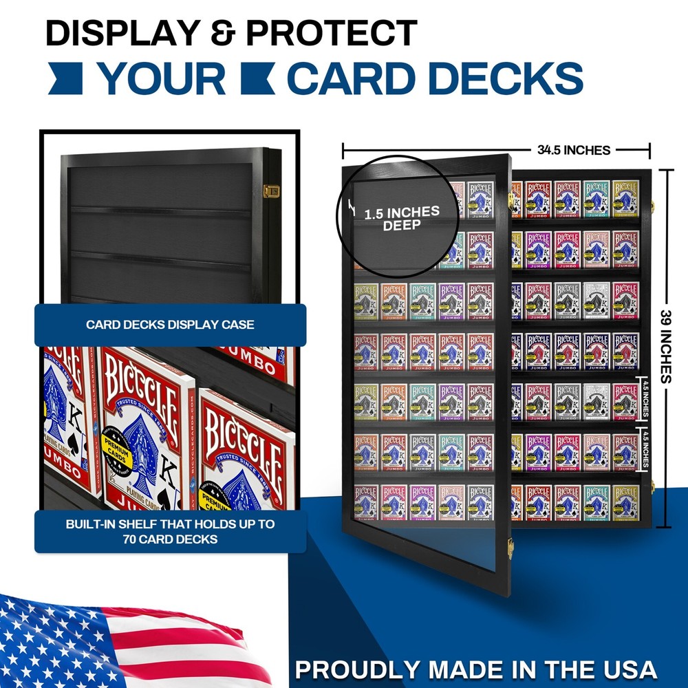 Card Deck Display Case for Decks of Cards / Playing Card Deck Display Case