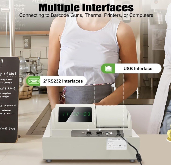 NEW Electronic Cash Register 48 Keys Cash Management System with Thermal Printer