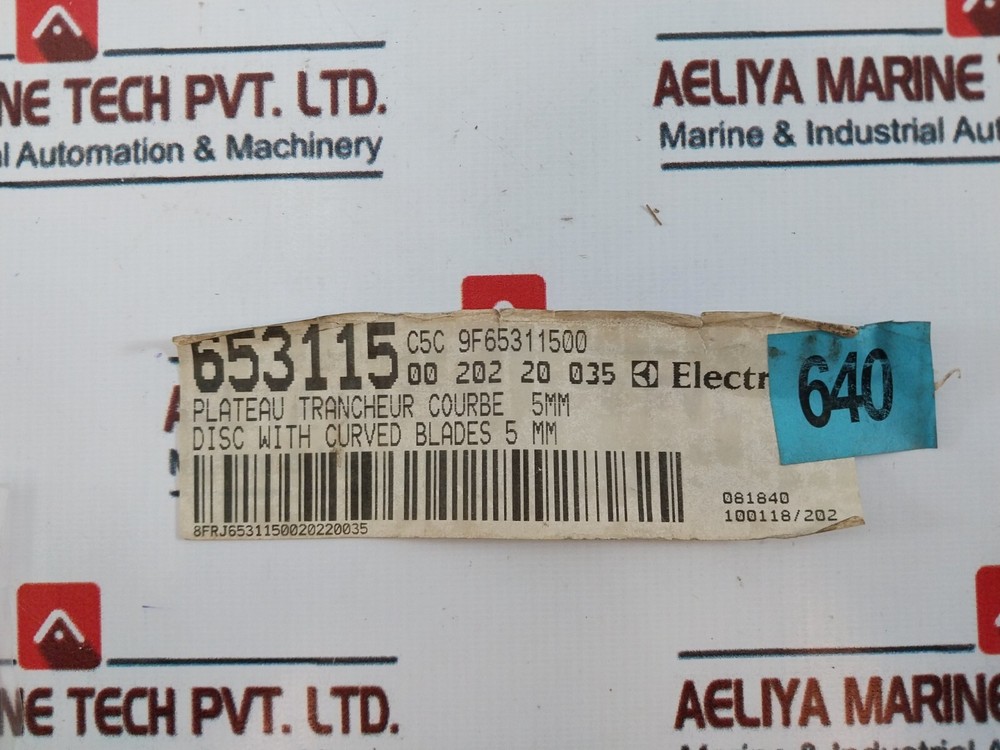 Electrolux 653115 Disc With Curved Blade 5 MM