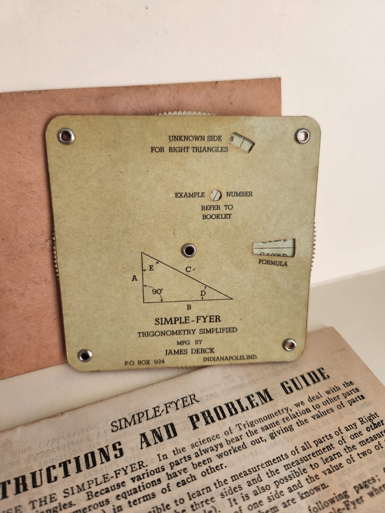 Vintage Simple Flyer Flyer Dial & Instructions Original Envelope