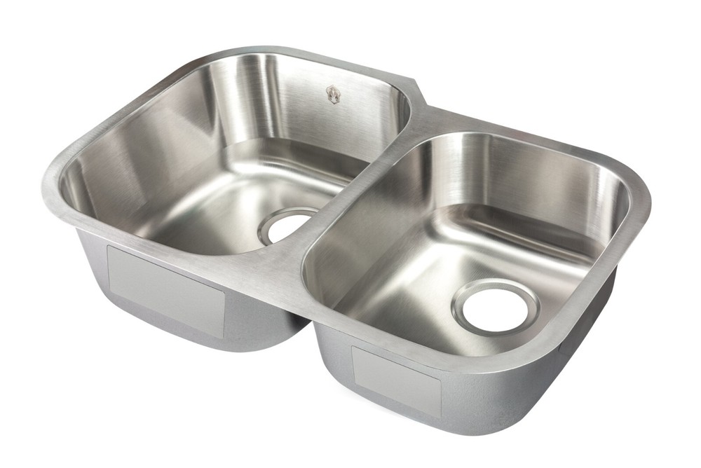 31" L x 20" W 60/40 Double Bowl Rectangular Undermount Kitchen Sink with Grid