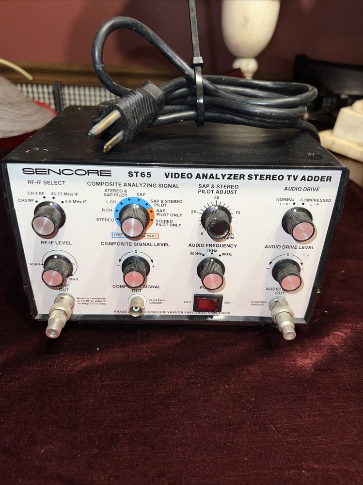 Sencore ST65 Video analyzer stereo TV adder W/Instructions!