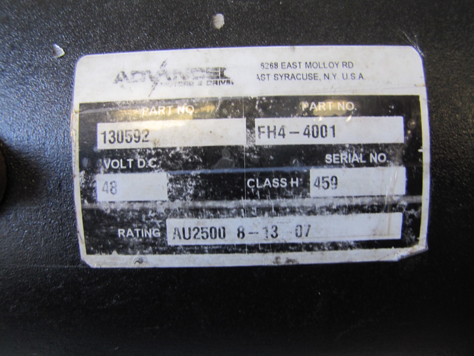 Advanced 130592 FH4-4001 Bendi Forklift Drive Wheel DC Electric Motor 48VDC 48V