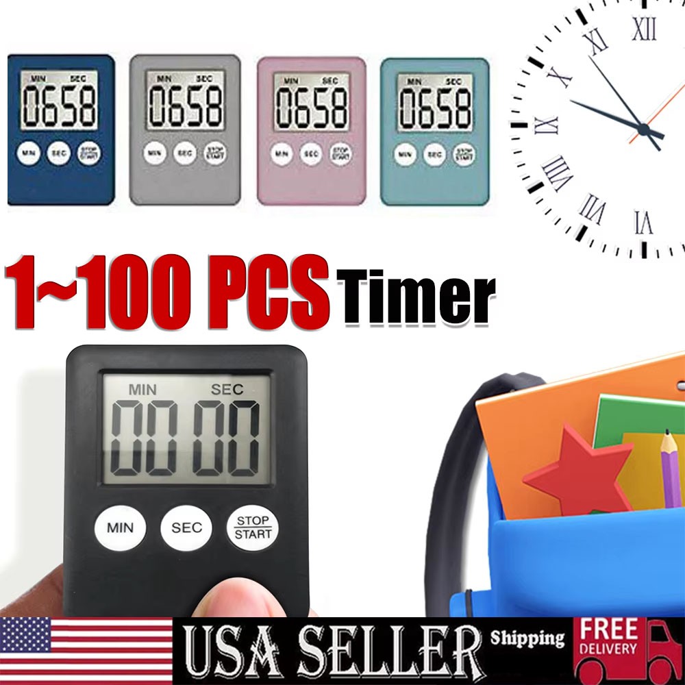 LCD Digital Large Kitchen Cooking Timer Count-Down Up Clock Alarm Magnetic