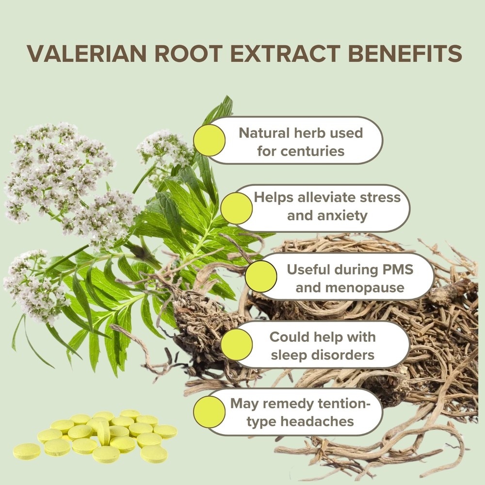 Valerian Root Extract 5 bottles x 50 Coated Tablets (20mg) Экстракт Валерианы