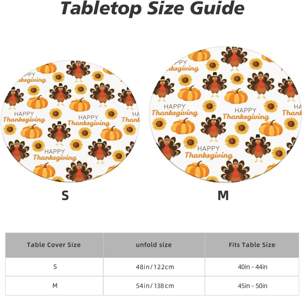 Round Fitted Table Covers Elastic Edge Circle Tablecloth for Dining Party