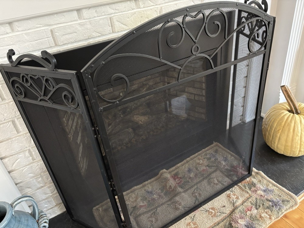 Foldable Fireplace Screen 3 Panel, 52“ Length, 33” Height, Spark Guard