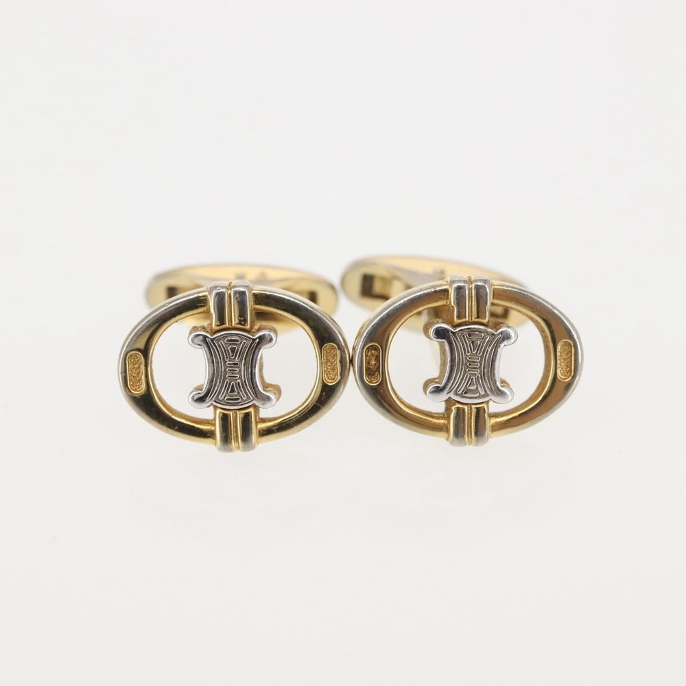 CELINE Accessory Case metal 2 Set Gold Auth 143383
