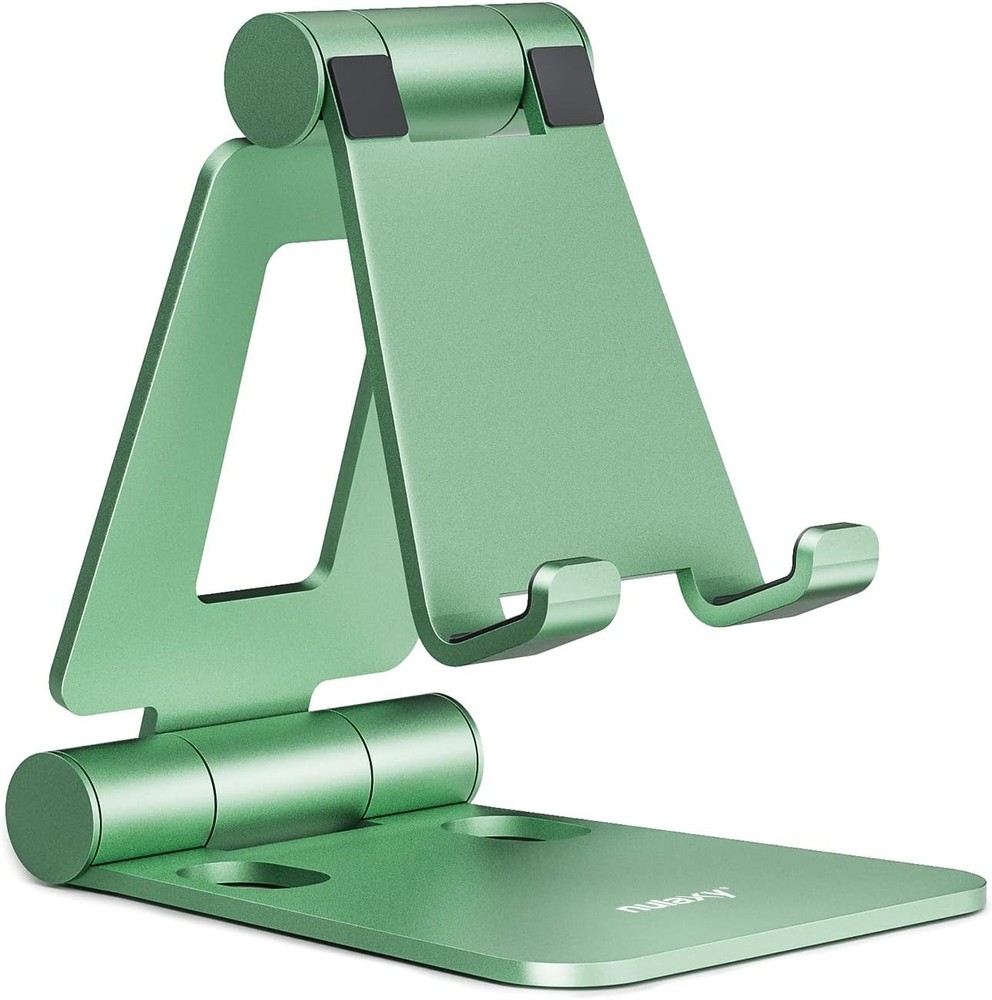 Nulaxy Dual Folding Cell Phone Stand, Fully Adjustable Foldable  - Green