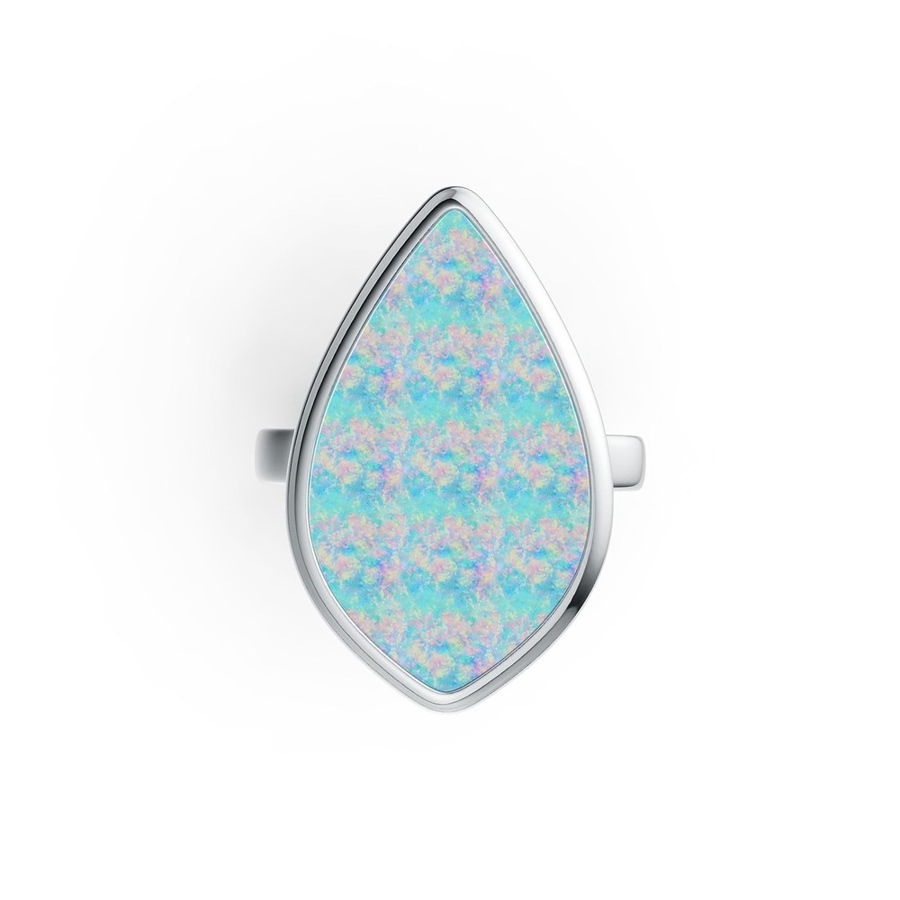 Sterling Silver Semi Mount Ring Setting Pear PE 24x14mm Cabochon