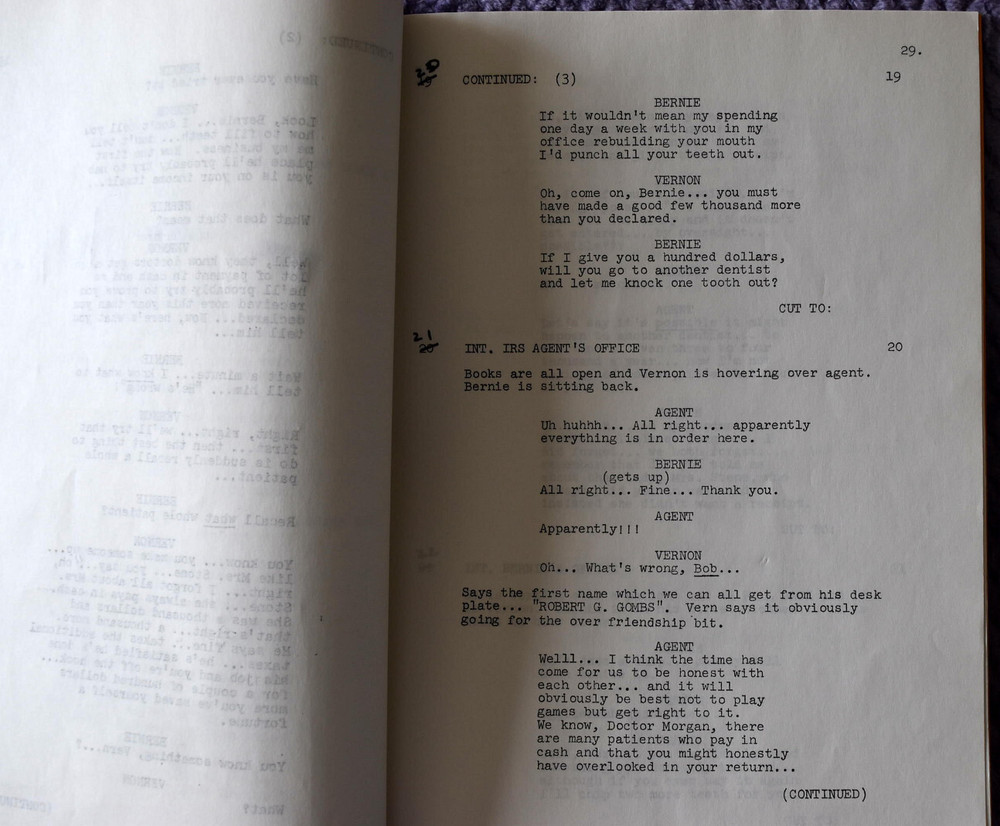 1970 " Bernard Morgan, D.D.F. " Original Screenplay Script
