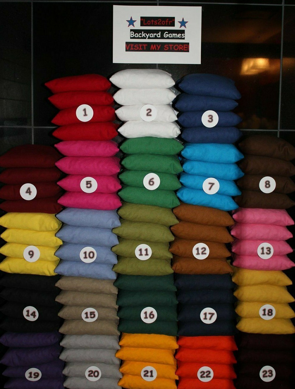 Set of 8 Cornhole Bags ACA Regulation Size Pick Your Colors Top Quality Handmade