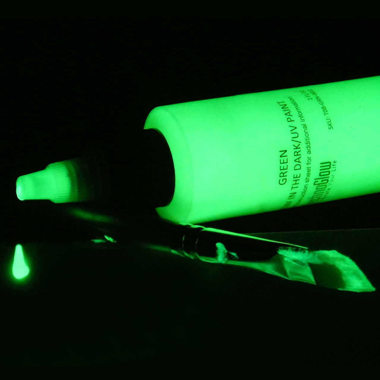 Glow in the Dark Paint, Ultra Green Glow & UV Acrylic by Techno Glow Paints