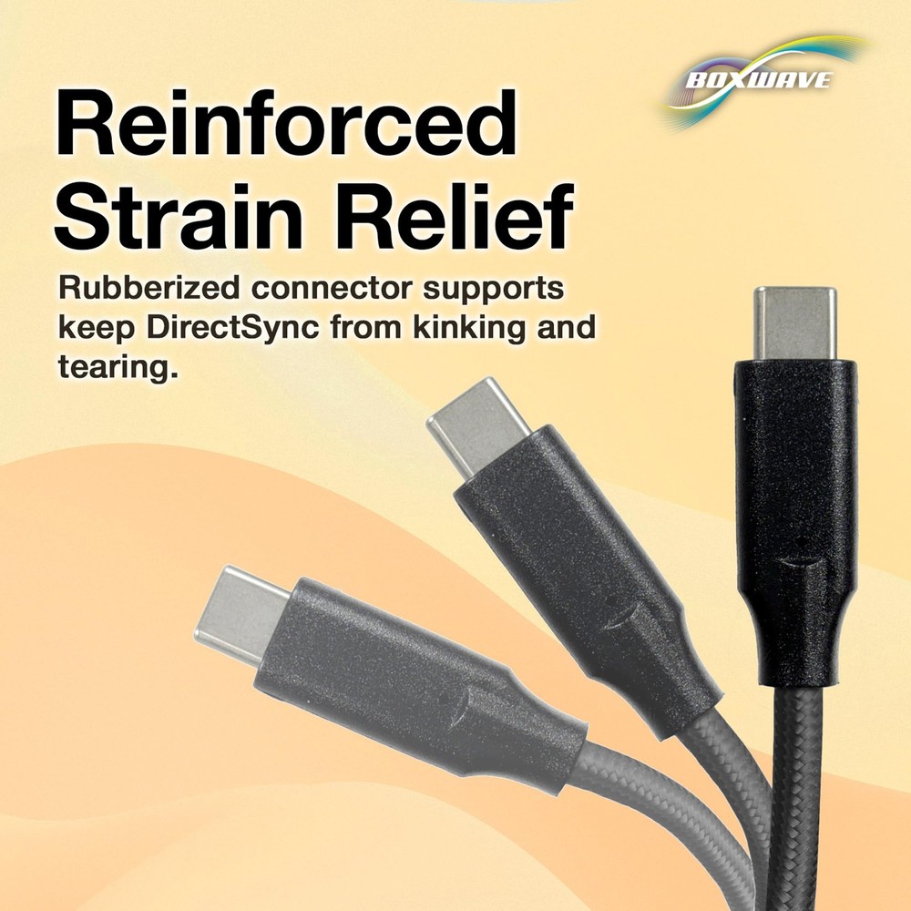 BoxWave Cable Compatible with Questyle QP2R - USB Type-C PD Cable, Jet Black