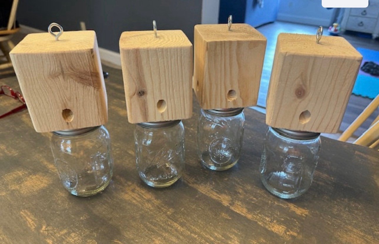 (Pack of 4) Handmade Carpenter Bee Traps SOFT PINE Boring Bee FAST SHIPPING!!