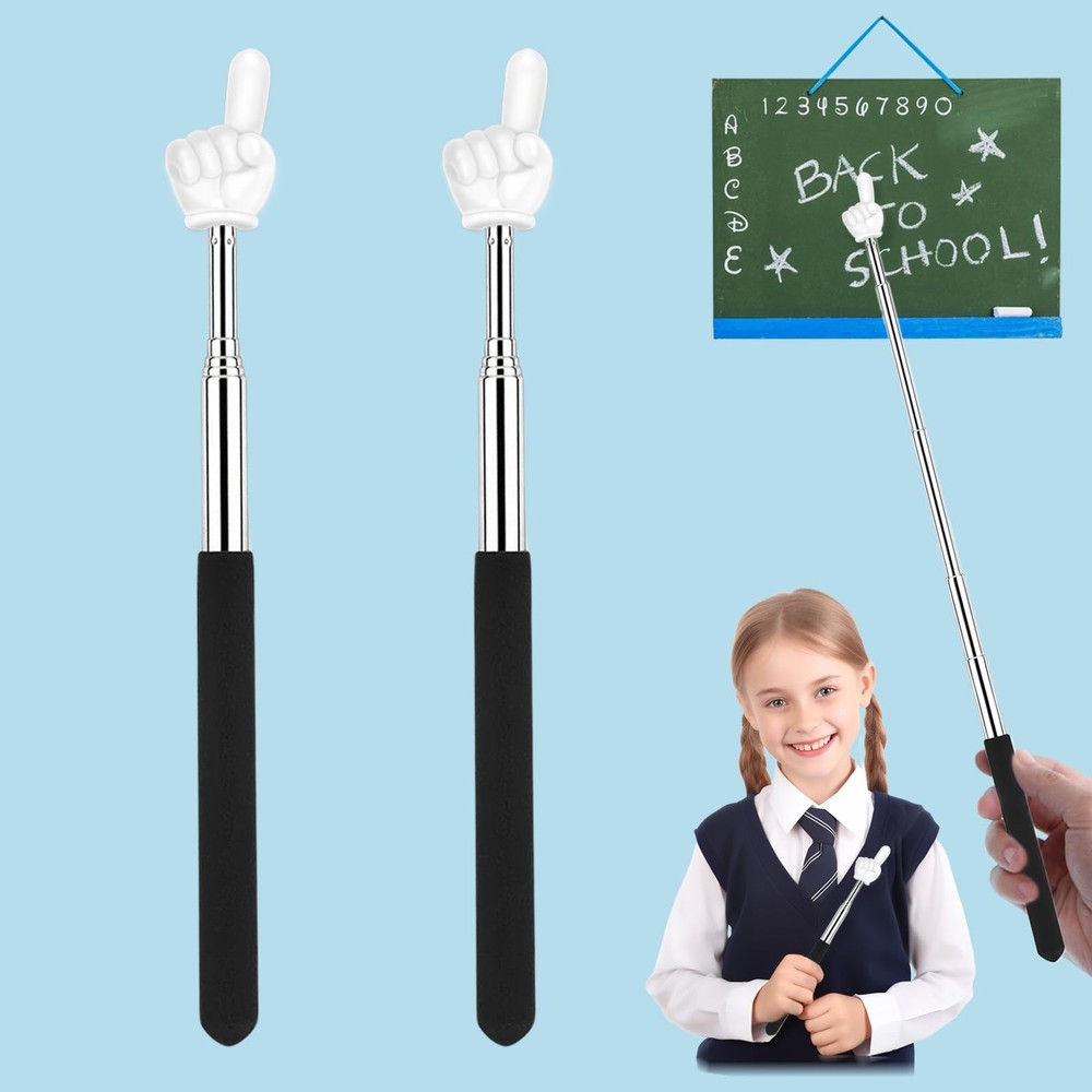 Retractable Teacher Pointer for Classroom Kids Reading, Dumero Extendable Fin