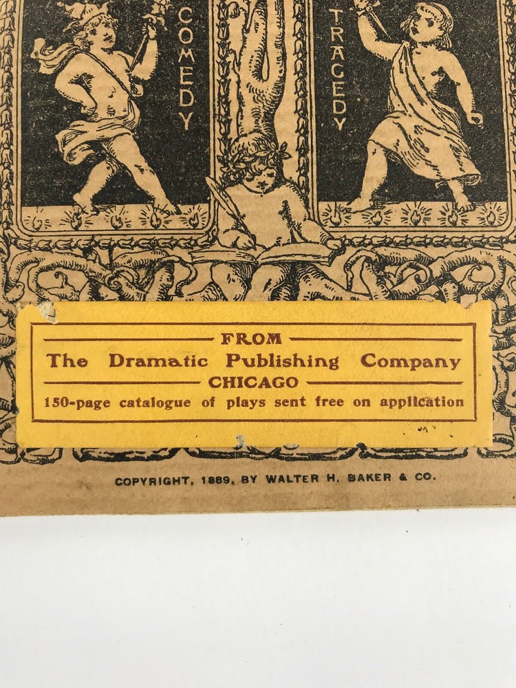 1889 Play Book Script "Enlisted For The War" Bakers Dramatic Publishing Chicago