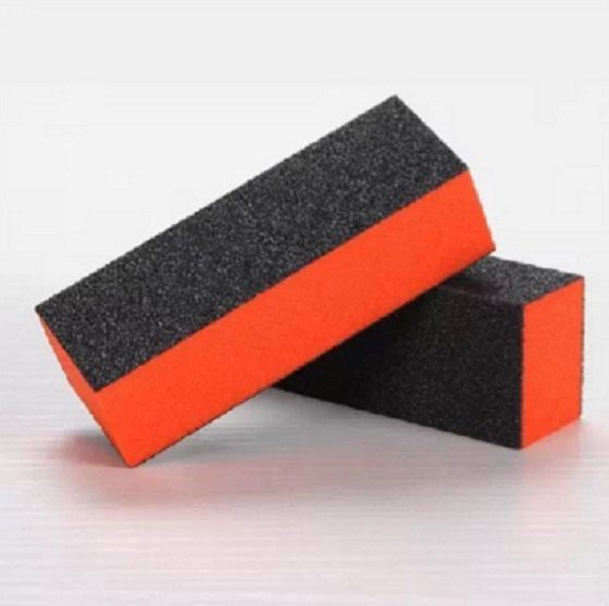 2 Pcs Black Orange Rectangle 4 Way Shiner Buffer Sanding Block Nail File