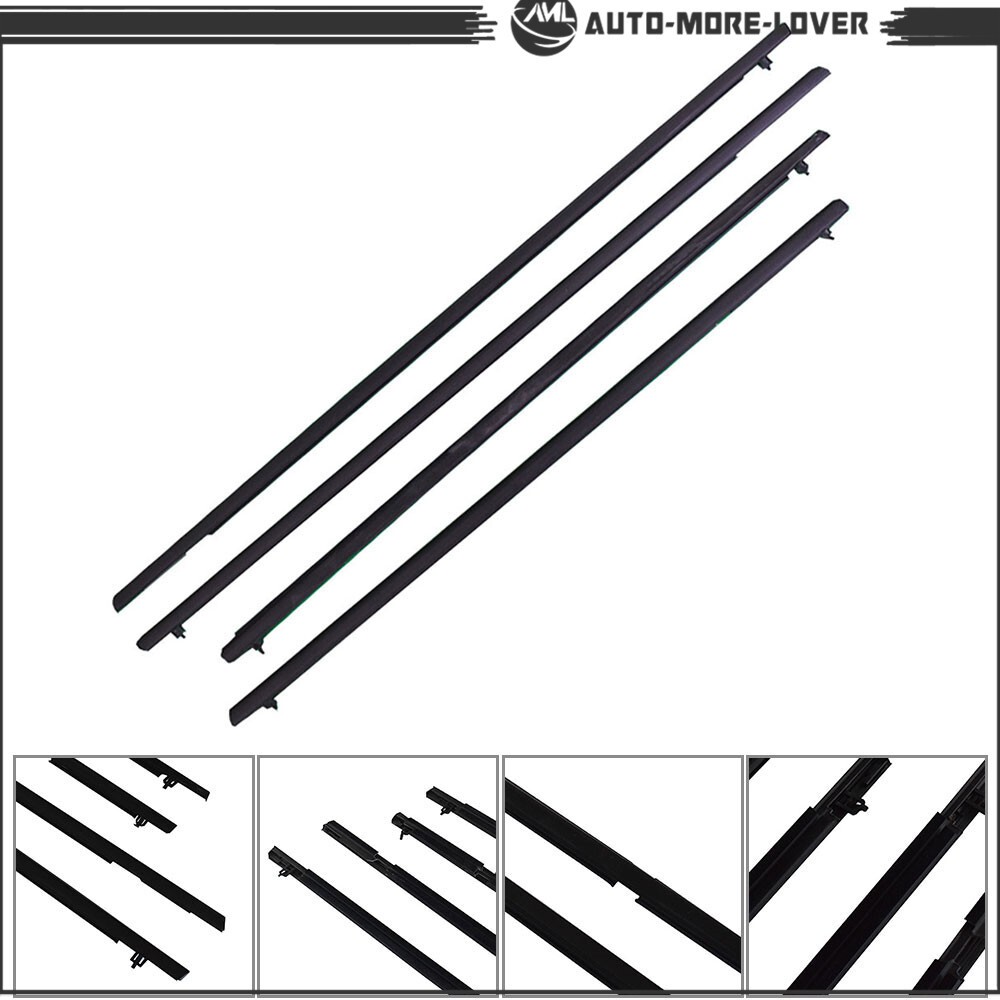 For 2006-2011 Honda Civic Car 4X Weather Strip Window Moulding Trim Seal Belt