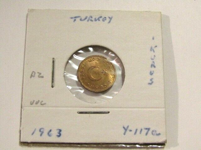 Turkey 1963 1 Kurus unc Bronze Coin