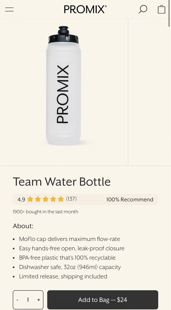 Promix Team Water Bottle