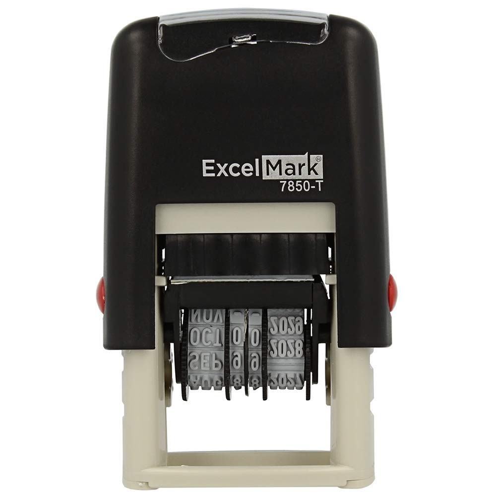 ExcelMark Paid Self-Inking Rubber Date Stamp Compact Size Black Ink