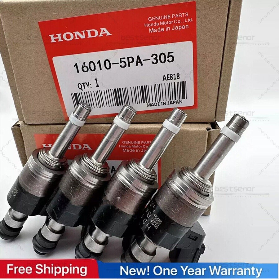 4PCS GENUINE OEM FUEL INJECTORS 16010-5PA-305 FOR ACCORD CR-V CIVIC 1.5L TURBO