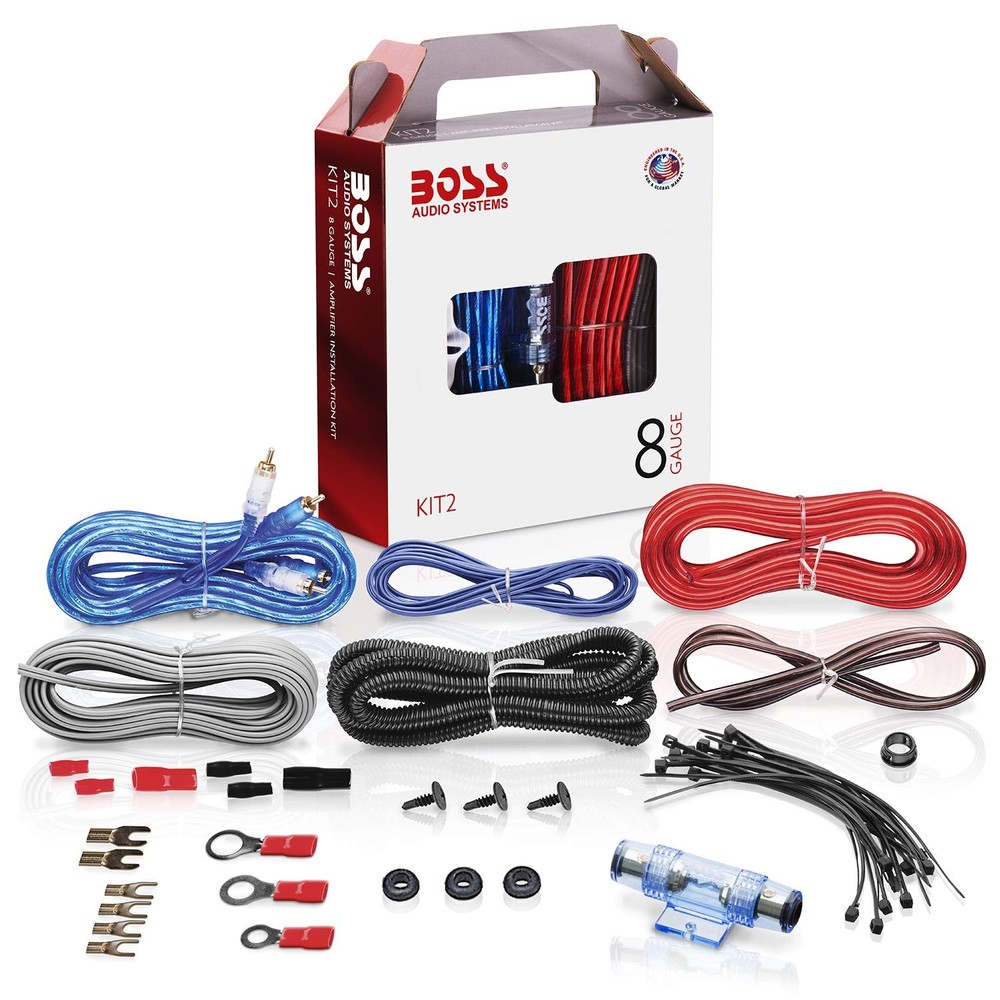 BOSS Audio Systems KIT2 8 Gauge Complete Car Amplifier Installation 8