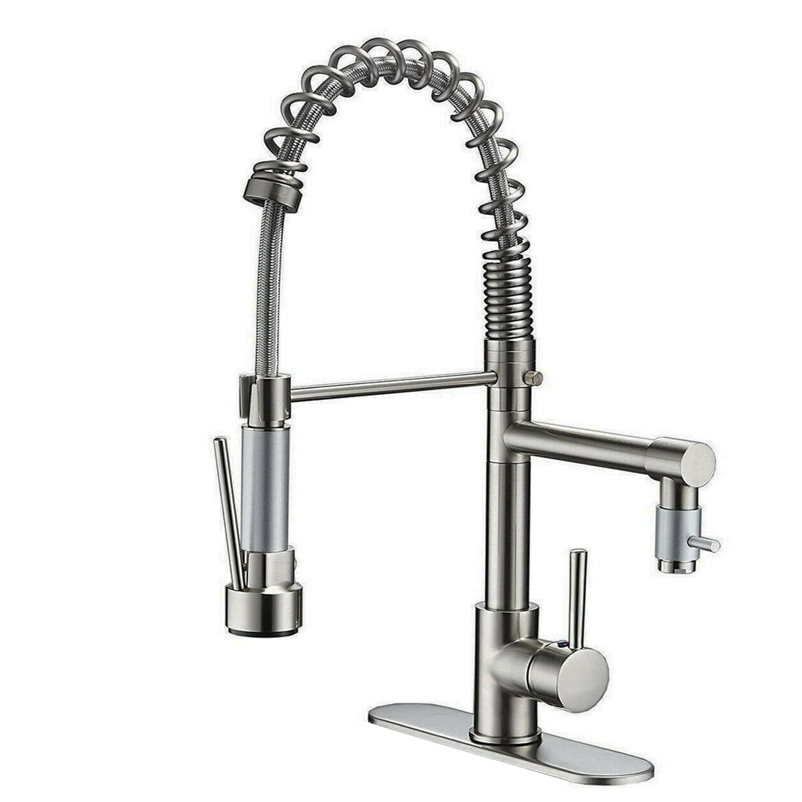Kitchen Sink Faucet Stainless steel Single Handle Pull Down Sprayer Swivel Mixer