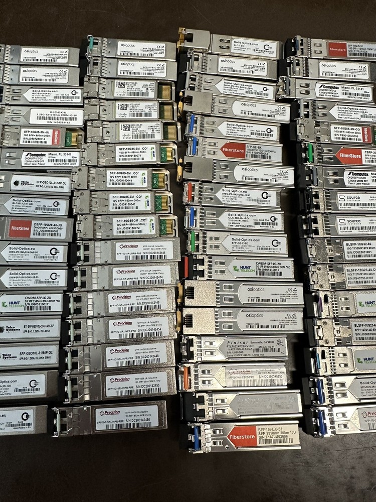HUGE LOT - 81 Various Optical Transceiver Switch Module 10BASE TO 1000BASE -
