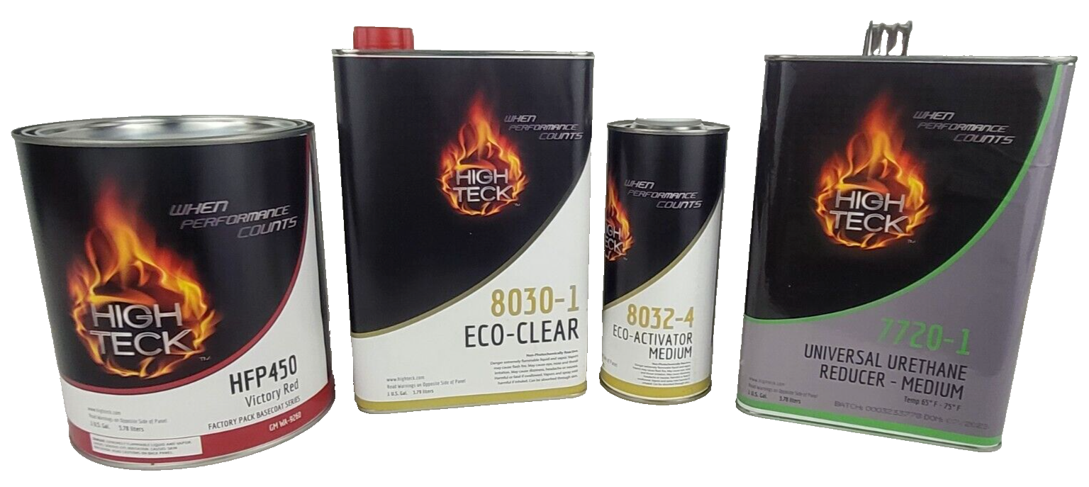 High Teck HFP450 Victory Red Basecoat Paint GM WA9260, 8030 Clearcoat & Reducer