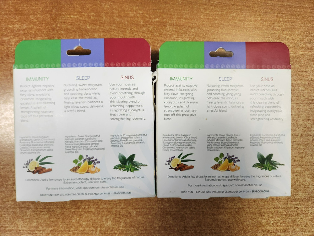 2 Pk: sparoom Holistic Essential Oils Pack-Sinus/Sleep/Immunity - E15E