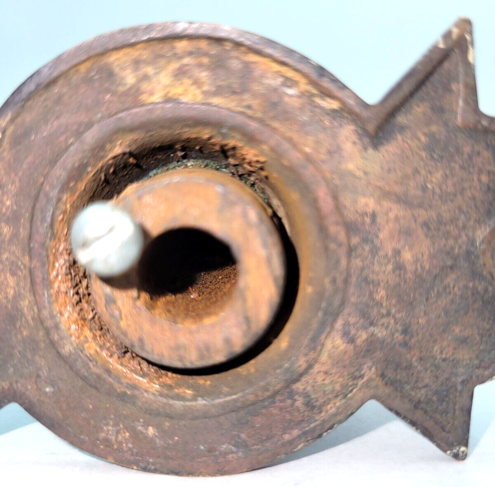 Antique Victorian Solid Round Brass Doorknob with Escutcheon Hardware