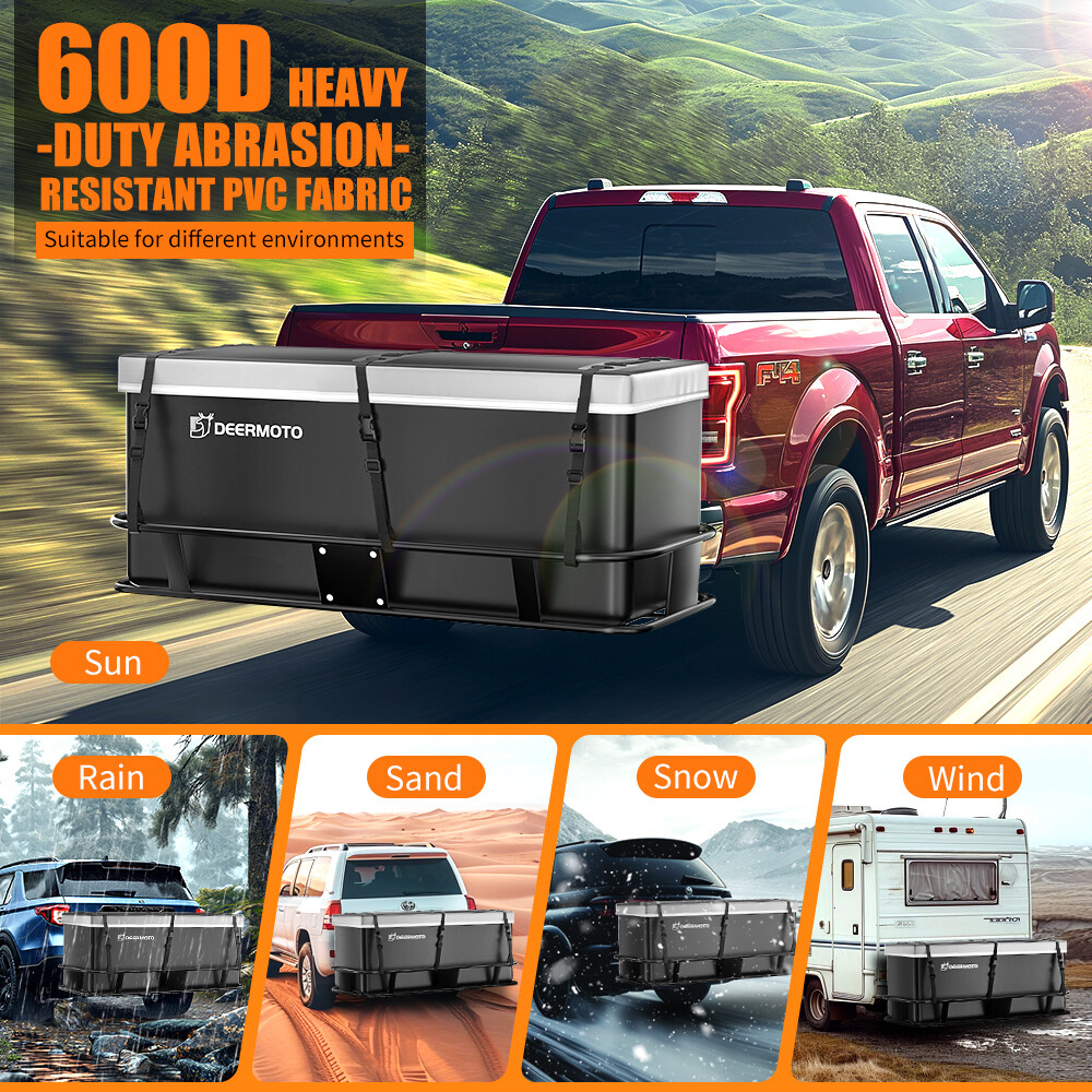 DEERMOTO Hitch Mount Luggage Cargo Carrier Bag Storage Waterproof 19 Cubic Feet